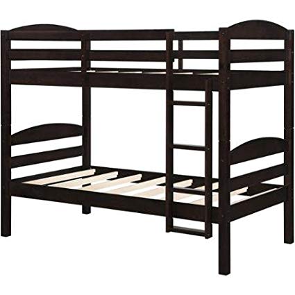 Mainstays Twin over Twin Wood Bunk Bed, Espresso