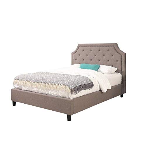 Abbyson Bilton Upholstered Full Platform Bed in Gray