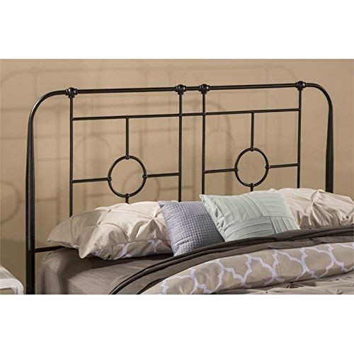 Hawthorne Collections Full Queen Metal Headboard in Black Sparkle