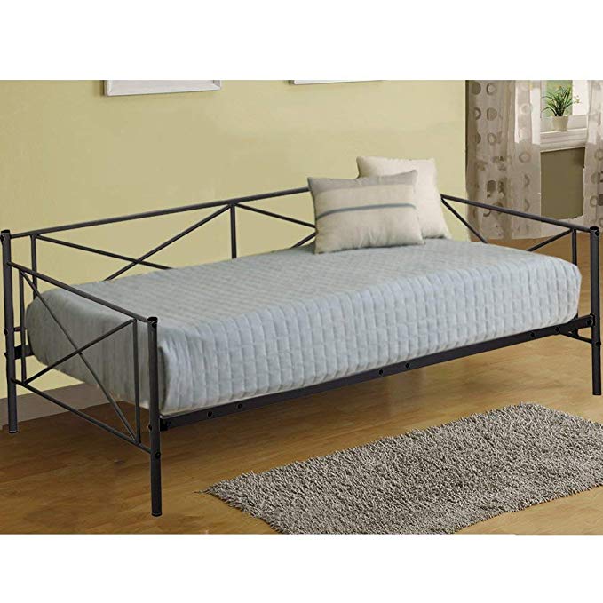 Daybed Metal Daybed Frame Twin with Steel Slats Bed Frame Box Spring Replacement