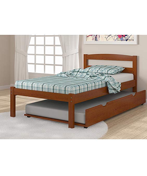 Solid Wood Espresso Twin Bed with Trundle