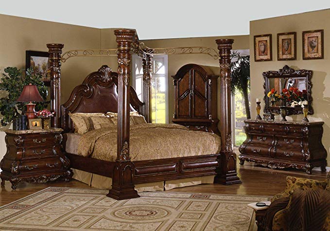 Inland Empire Furniture Eastern King Size Crown Post Canopy Bed