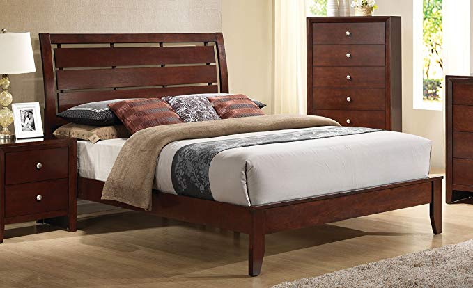 Major-Q 9020397ek Contemporary Brown Cherry Finish Eastern King Bed