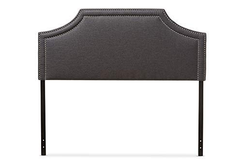 Baxton Studio Avignon Upholstered King Headboard in Dark Gray