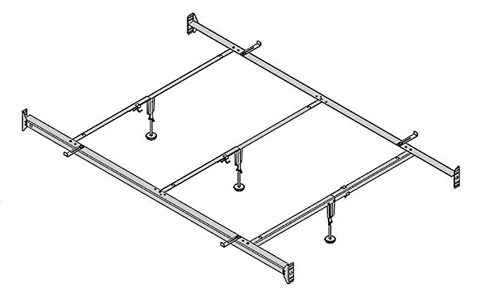 Full to Queen Converter Rail, Bolt-on with 3 Center Supports