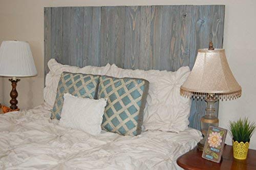 Winter Sky Stain Finish - King Size Hanger Handcrafted Headboard. Mounts on Wall. Easy Installation.