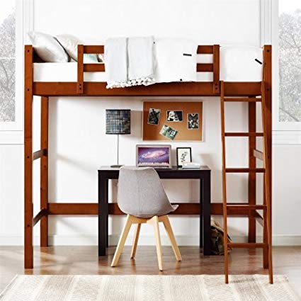 Your Zone Twin Wood Loft Style Bunk Bed