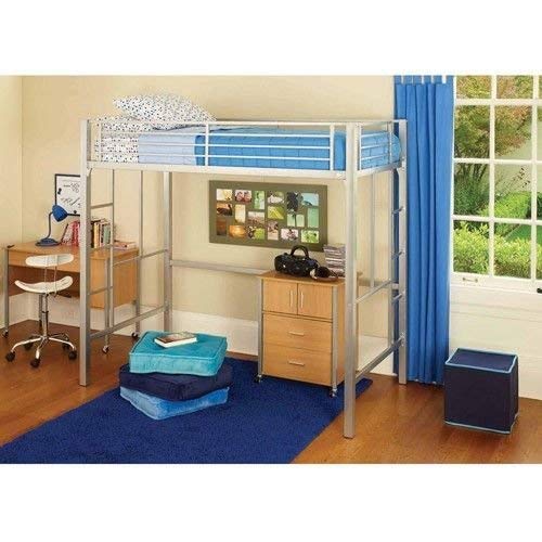 metal loft twin bed, silver great for dorms!