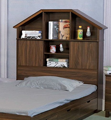 Smart home Y1501F Dark Walnut Full Size Bookcase Headboard