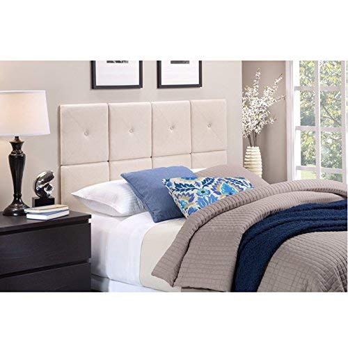 Foremost THT-61013-FB-LIN-TWN 46.50 31-Inch Natural Linen with X Seam and Tuft Headboard Tiles, Twin, 46.5 x 31