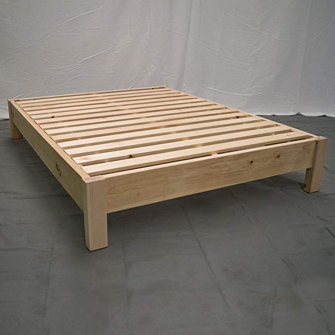 Unfinished Farmhouse Platform Bed - Queen / Traditional Platform Frame / Wood Platform Reclaimed Bed / Modern / Urban / Cottage Platform Bed