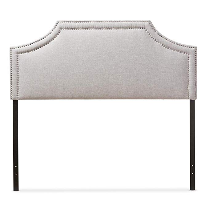 Baxton Studio Avignon Upholstered Full Headboard in Grayish Beige