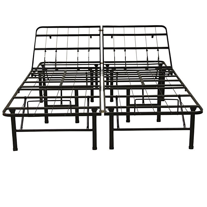 Classic Brands Hercules Heavy-Duty Adjustable Platform 14-Inch Metal Bed Frame | Mattress Foundation or Box Spring, Twin XL