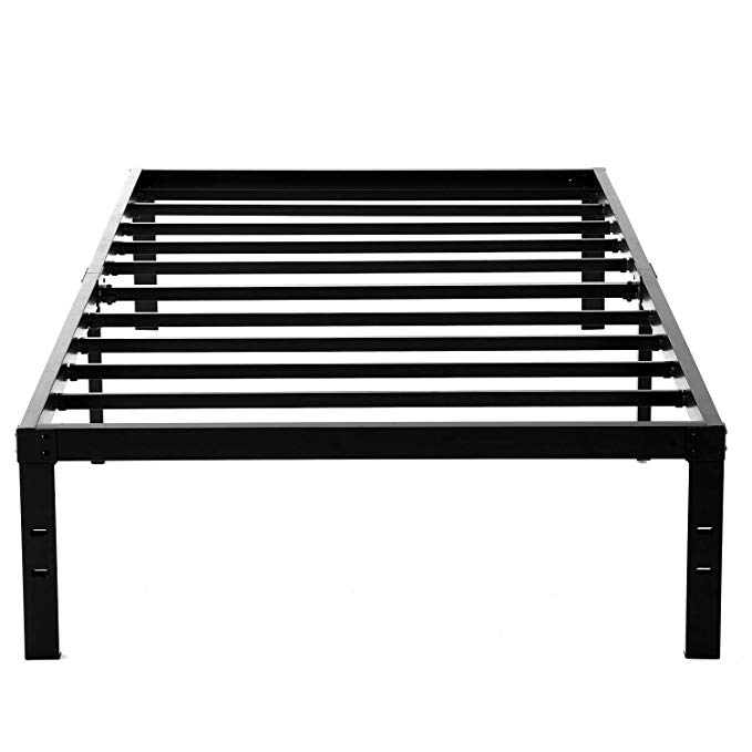 Noah Megatron 14 Inch Heavy Duty Twin Size Metal Platform Bed Frame/No Box Spring Needed Mattress Foundation