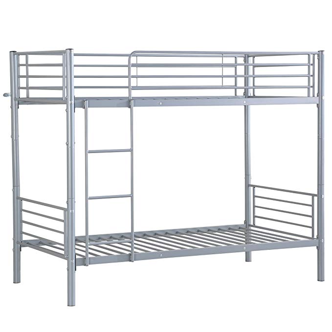 Giantex Twin Over Twin Metal Bunk Bed Frame Ladder Kids Adult Children Bedroom Dorm