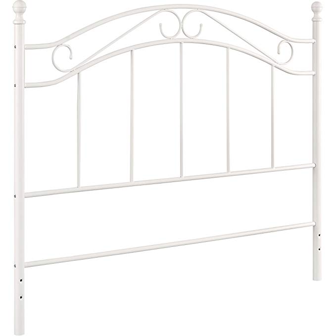 White Metal Headboard Queen Full Size