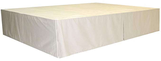 DuraBed Steel Platform Bed Frame Decorative Bed Skirt, Queen, Ivory