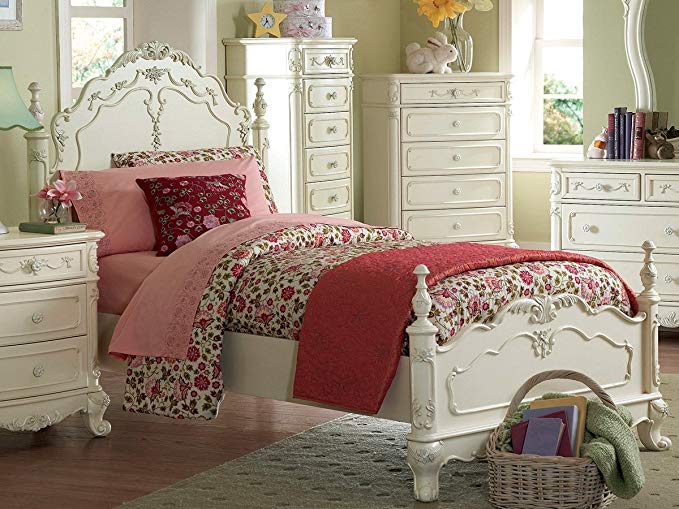 Cinderella Twin Bed by Homelegance in White