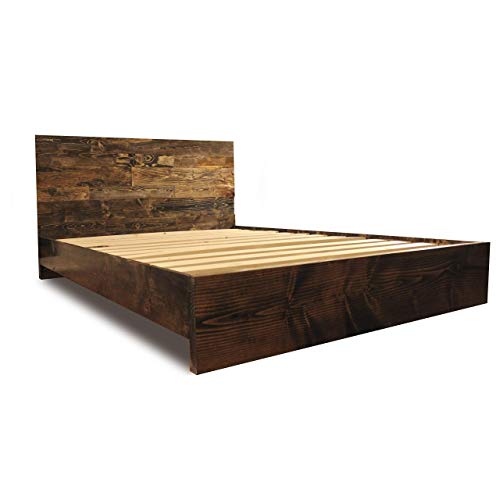 Wooden Platform Bed Frame and Headboard/Modern and Contemporary/Rustic and Reclaimed Style/Old World/Solid Wood