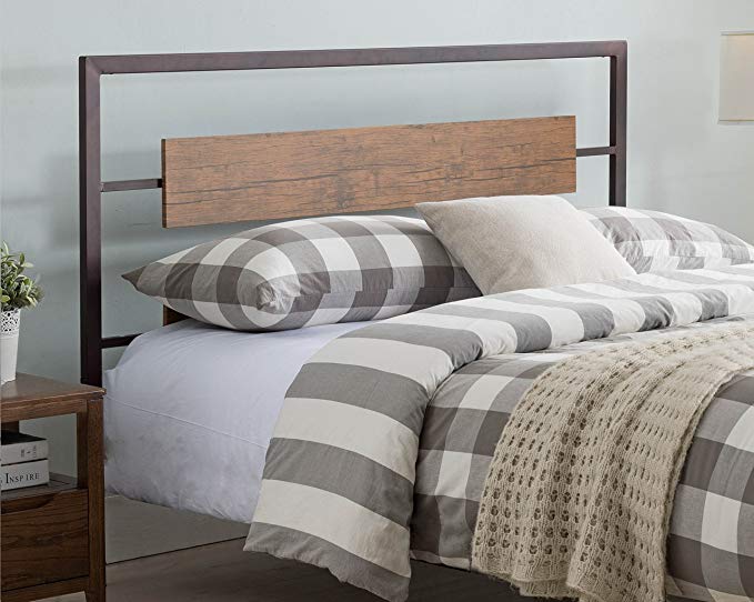 Kings Brand Furniture – Verona Pewter Metal/Walnut Wood Twin Size Headboard