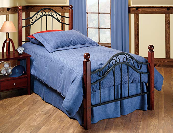 Hillsdale Madison Twin Poster Bed in Textured Black