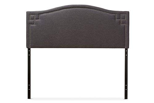 Baxton Studio Aubrey Upholstered Twin Headboard in Dark Gray