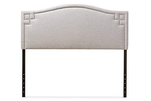 Baxton Studio Aubrey Upholstered Full Headboard in Grayish Beige