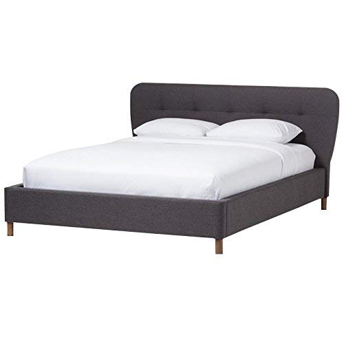 Baxton Studio Germaine Queen Platform Bed in Dark Gray