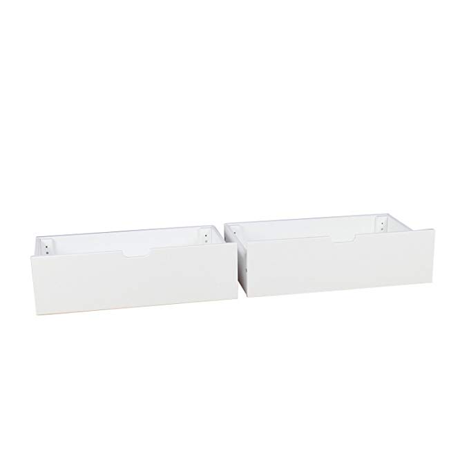 Max & Lily Solid Wood Under Bed Storage Drawers, White