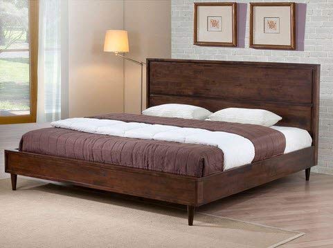 Vilas Modern King Size Solid Wood Platform Bed Frame