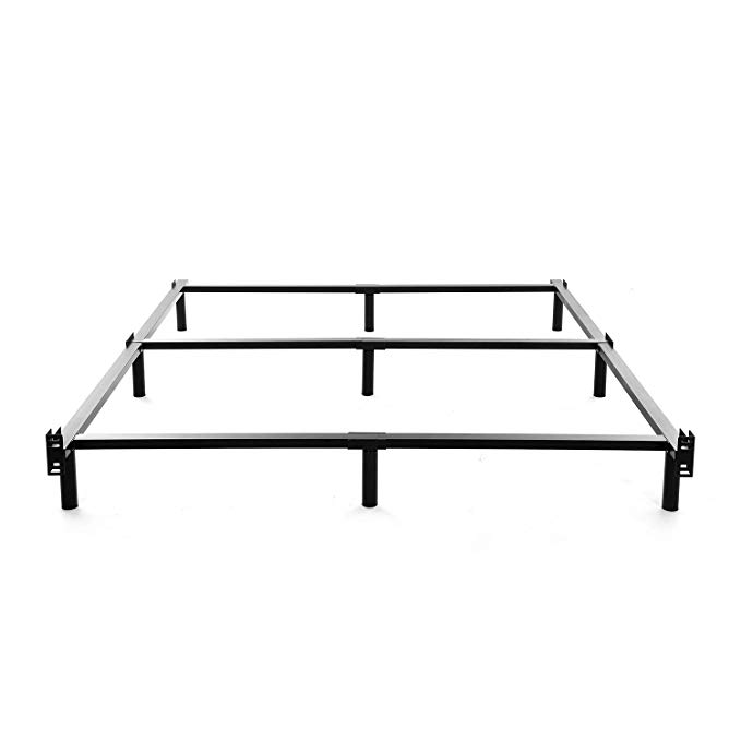 NOAH MEGATRON Full Size Metal Bed Frame-7 Inch Heavy Duty Bedframe, 9-Leg Support for Box Spring & Mattress Foundation, Black