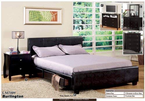 NEW Queen Size Espresso Platform Bed w/ 6 Storage Drawers