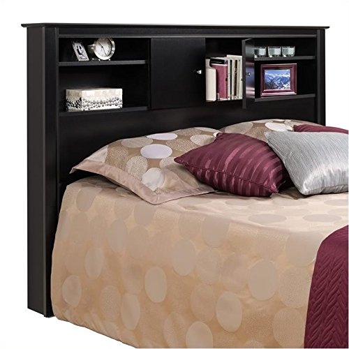 Pemberly Row Full Queen Bookcase Headboard in Black Finish