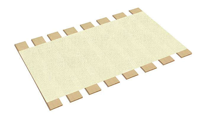 The Furniture Cove Twin Size Bed Slats Boards Wood Foundation White Burlap Fabric-Help Support Your Box Spring Mattress-Made in the U.S.A.! (39