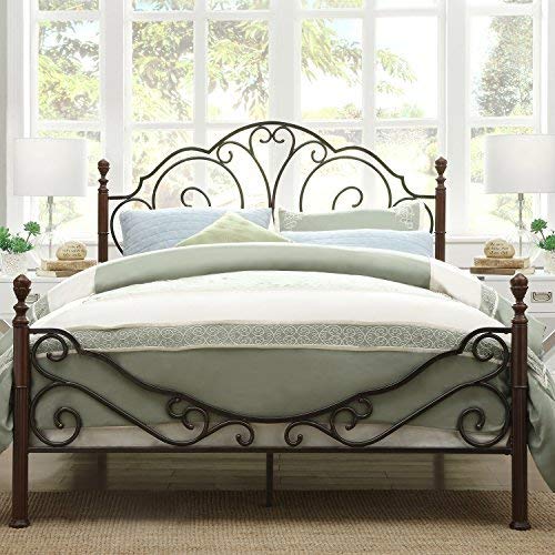 Metro Shop TRIBECCA HOME LeAnn Graceful Scroll Bronze Iron Queen-sized Bed by Tribecca Homes