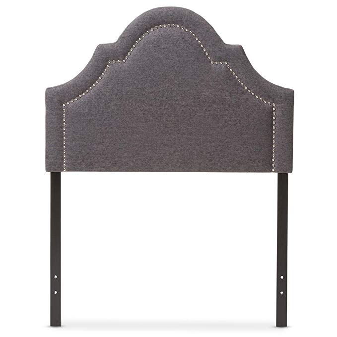 Baxton Studio Rita Upholstered Queen Headboard in Dark Gray