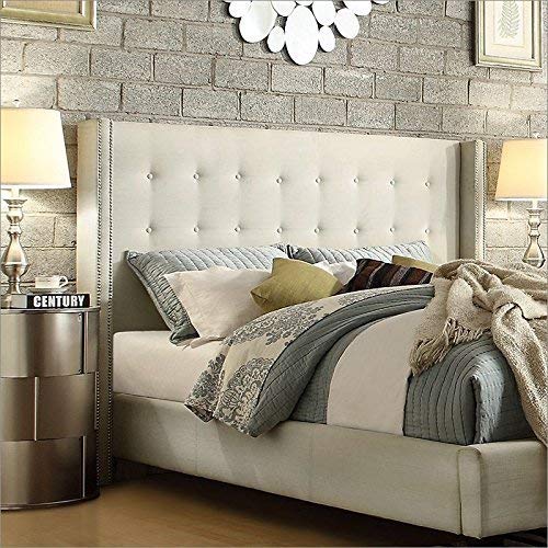 Homelegance Marion Headboard in White Linen, Queen