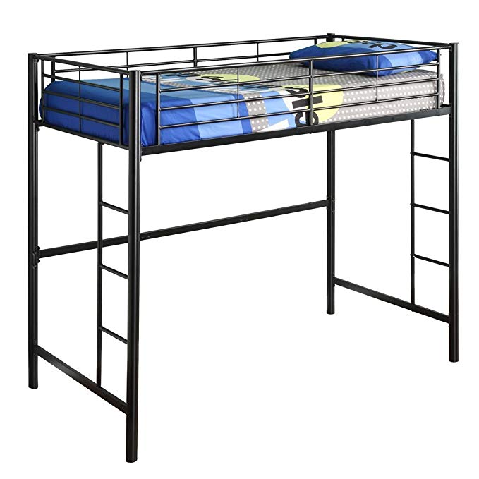 Home Life Twin Junior Loft Metal Bunk Bed - Black