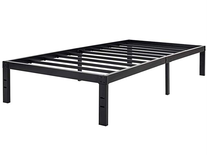 ZIYOO 14 inch Heavy Duty Steel Slat Platform Bed Frame, Strengthen Support Mattress Foundation, Noise Free, Twin