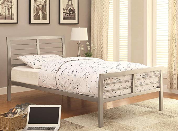 Coaster 300201T-CO Stoney Creek Casual Twin Iron Bed, Silver Metal Finish