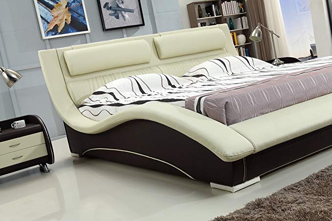 Matisse Napoli Modern Platform Bed Cream/Mocha (King)