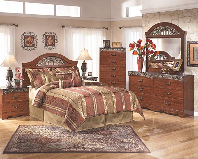 Ashley Fairbrooks Estates Wood Full Queen Panel Headboard in Brown