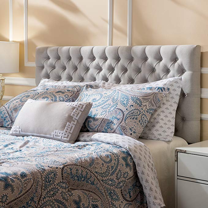 Jezebel Light Grey Fabric Queen/Full Headboard by Christopher Knight Home