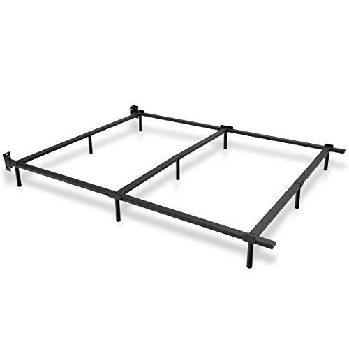 Giantex Black Folding Heavy Duty Metal Bed Frame Center Support Bedroom (Queen Size)