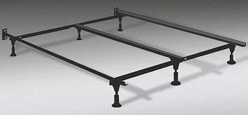 Heavy Duty King Metal Bed Frame with Center Support and 6 Glide Supports Fully Adjustable Queen, King, Cal King