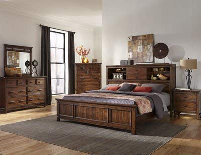 Intercon Wolf Creek King Bed w/ Bookcase Headboard