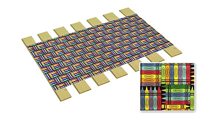 Custom Made in the U.S.A.! Themed Youth Size Bed Slats/Platform Bed Boards-Cut to the Width of Your Choice (Crayons)