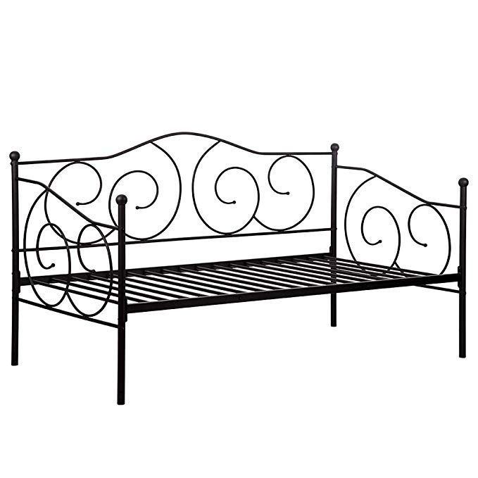 Daybed Metal Daybed Frame with Steel Slats Bedframe Box Spring Replacement