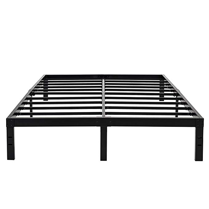 45MinST 14 Inch Reinforced Platform Bed Frame/3500lbs Heavy Duty/Easy Assembly Mattress Foundation/Steel Slat/Noise Free/No Box Spring Needed, Twin/Full/Queen/King/Cal King(Full)