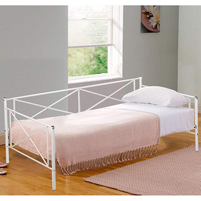 BestMassage Daybed Metal Daybed Frame Children Bed Frame Living Room Guest Room